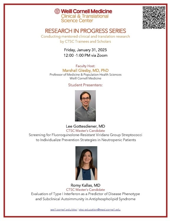 event flyer with headshots of Marshall Glesby and Romy Kallas