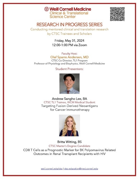 event flyer with headshots of Andrew Sangho Lee and Britta Witting