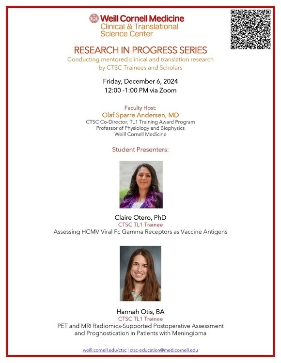 event flyer with headshots of Claire Otero and Hannah Otis