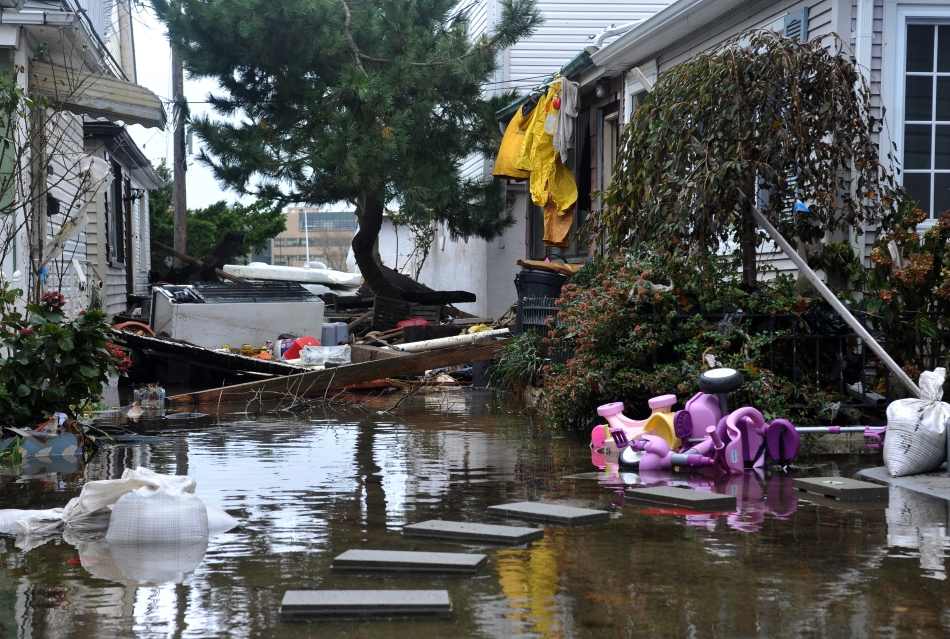 Hurricane flooded neighborhood