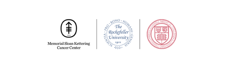 Memorial Sloan Kettering Cancer Center, The Rockefeller University, Weill Cornell Medicine logos