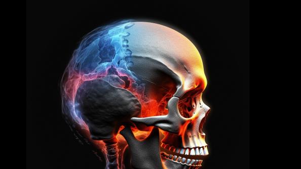 Generative AI illustration of a skull 